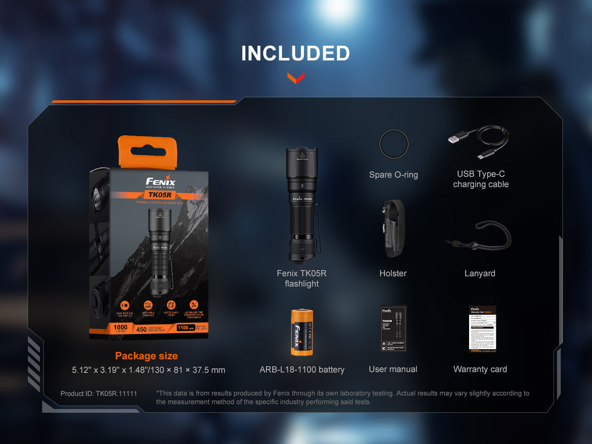 Fenix - Flashlight TK05R, Black