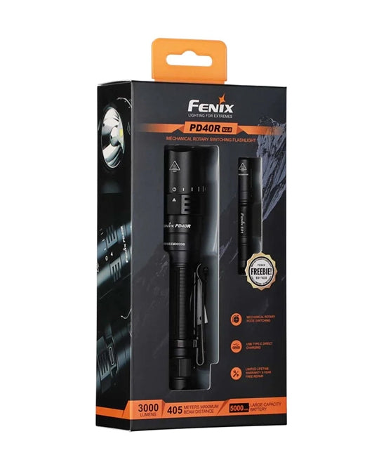 Fenix - Flashlight PD40R (3,000 lumens), black with E01