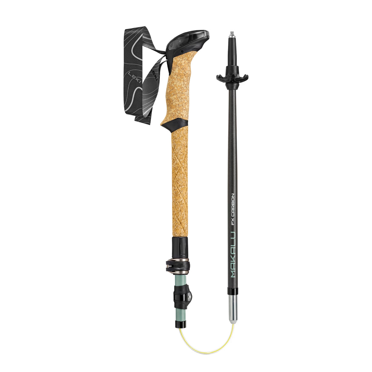 Leki Makalu FX Carbon Compact, natural carbon-grey green-white