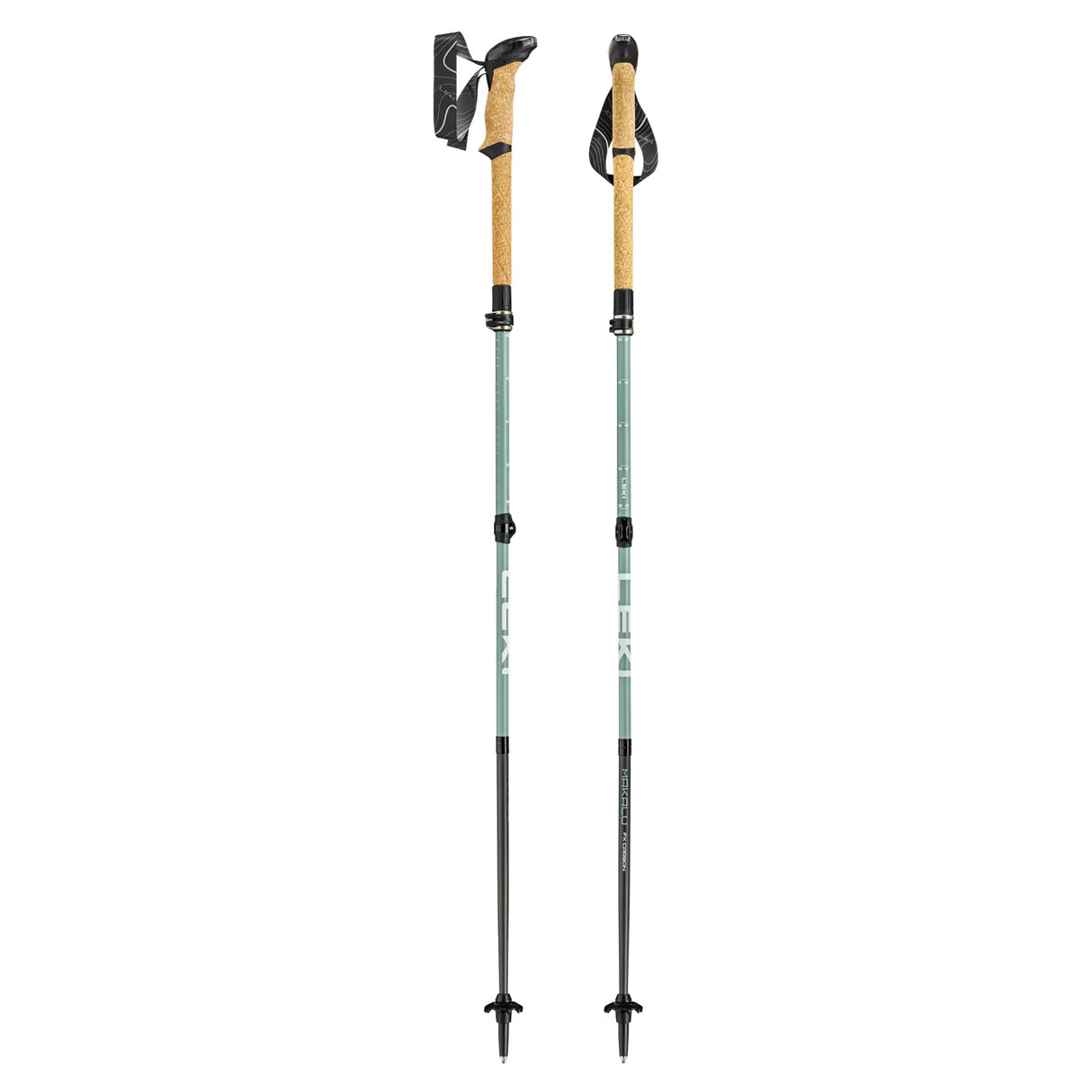 Leki Makalu FX Carbon Compact, natural carbon-grey green-white
