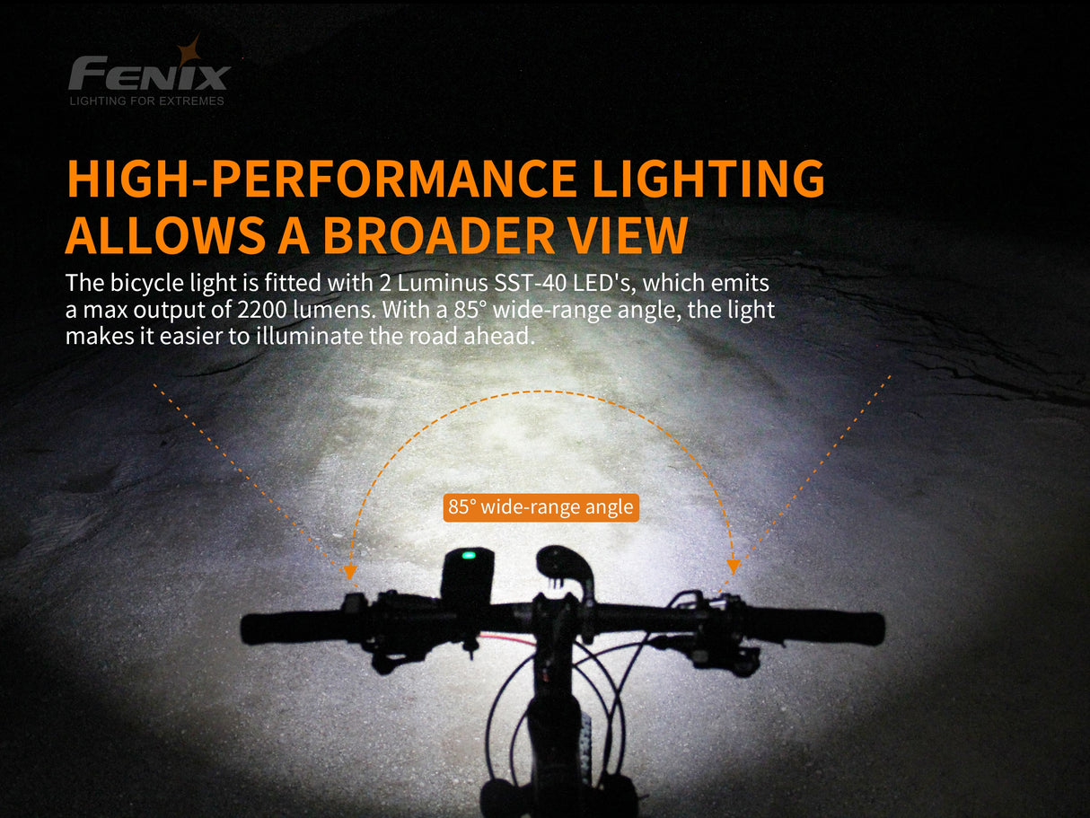 Fenix - Bike Light BC30 V2.0 (2,200 lumens), black