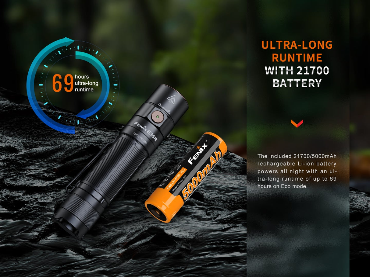 Fenix - Flashlight E35R (3,000 lumens), black