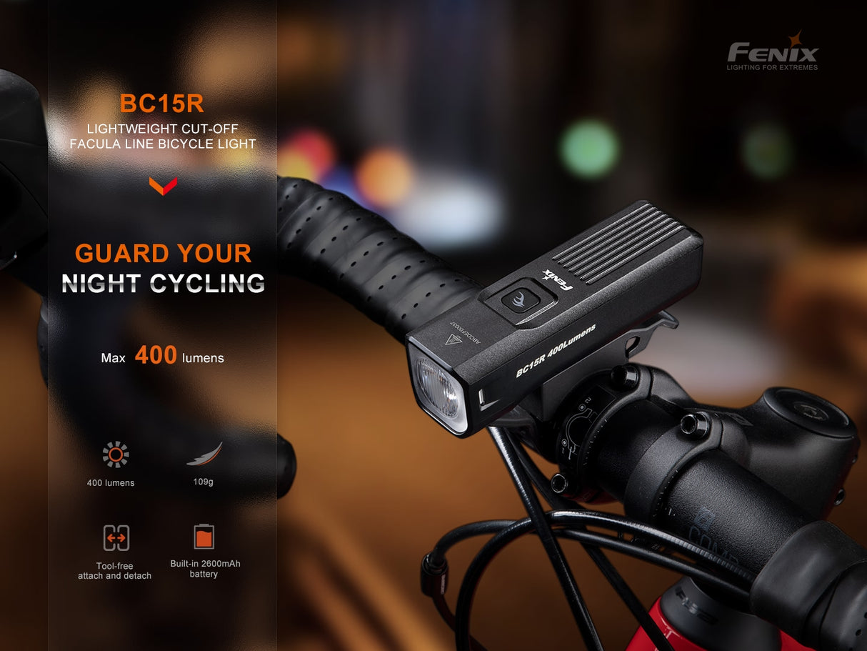 Fenix - Flashlight BC15R Rechargeable Bicycle Light (400 lumens)