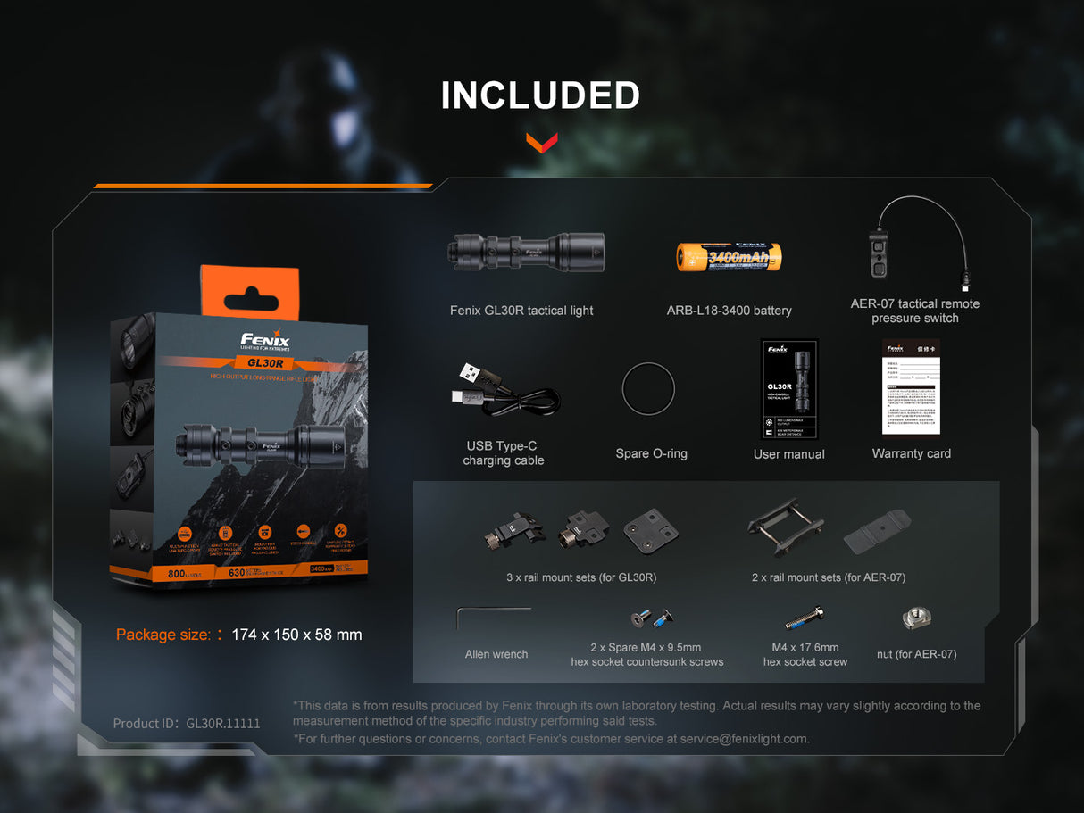 Fenix - Tactical Light GL30R, Black