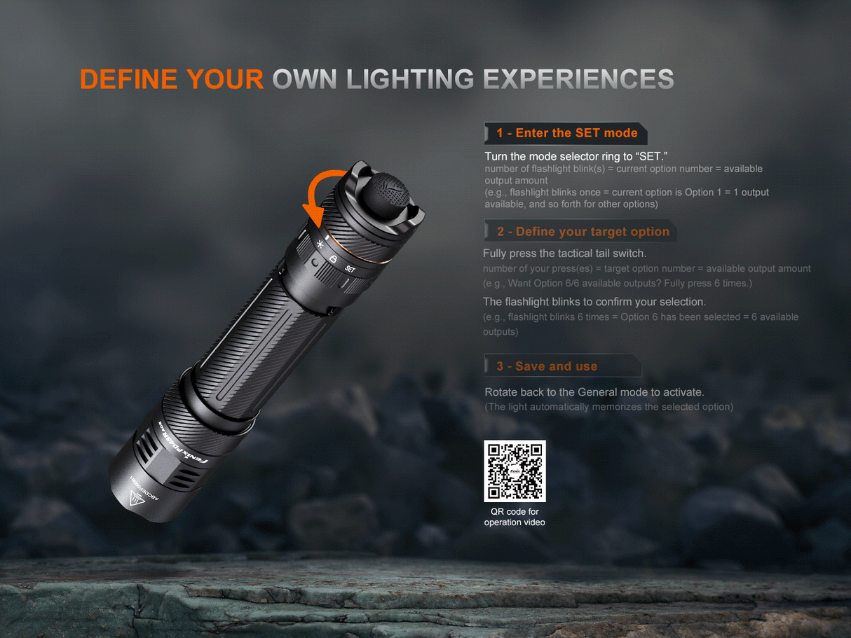 Fenix - Flashlight PD45R ACE, Black