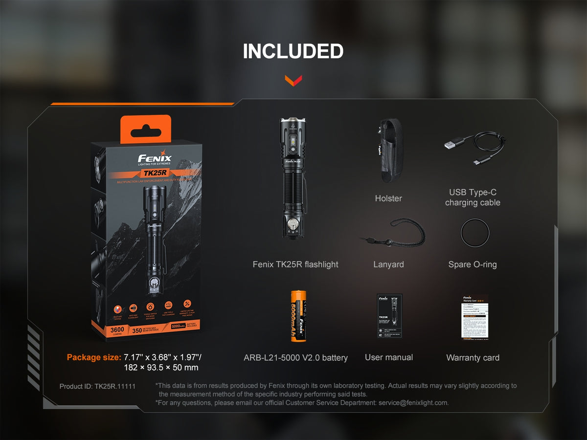 Fenix - Flashlight TK25R, Black