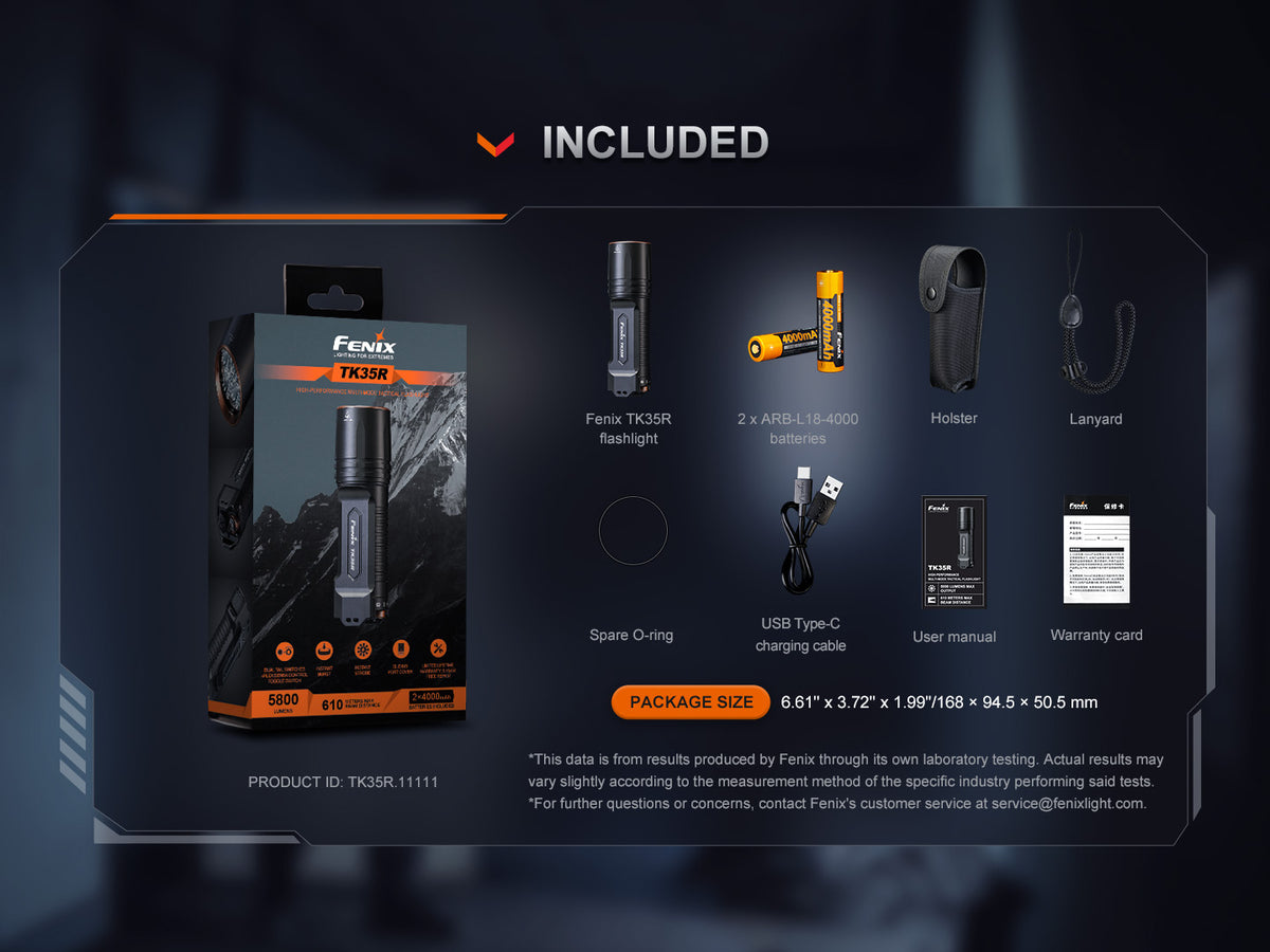 Fenix - Flashlight TK35R, Black