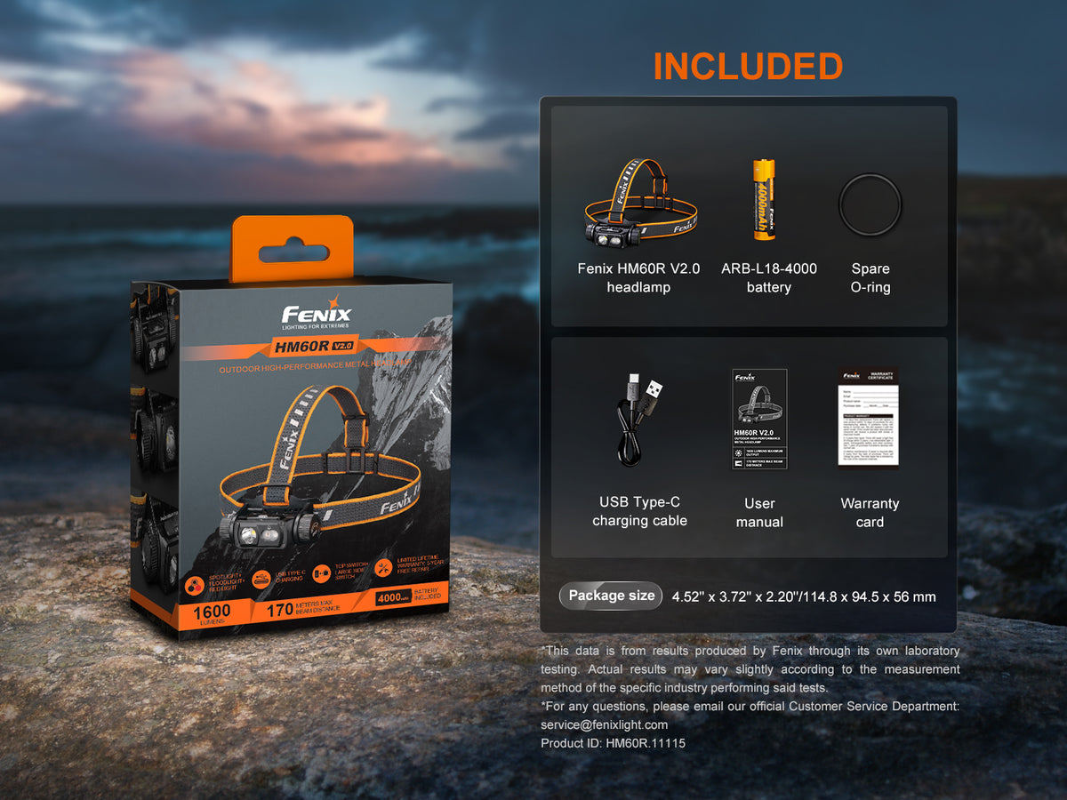 Fenix - Headlamp HM60R V2, Black