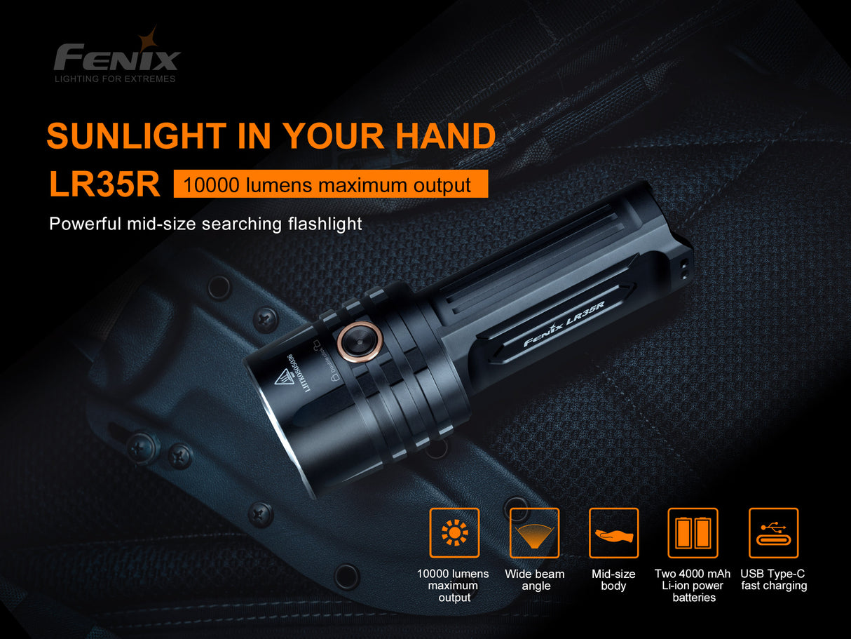 Fenix - Flashlight LR35R (10,000 lumens) Black