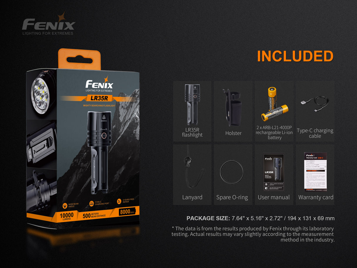 Fenix - Flashlight LR35R (10,000 lumens) Black