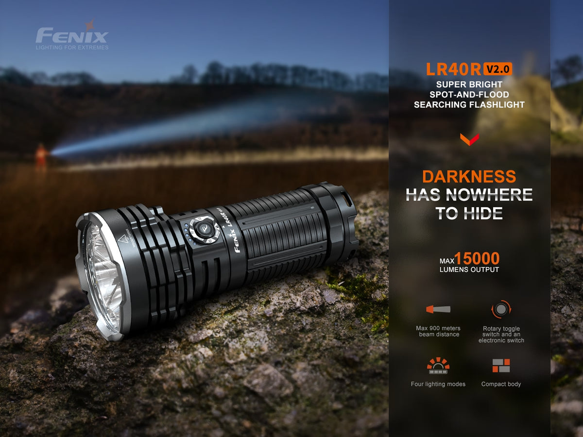 Fenix - Flashlight LR40R V2.0, Black