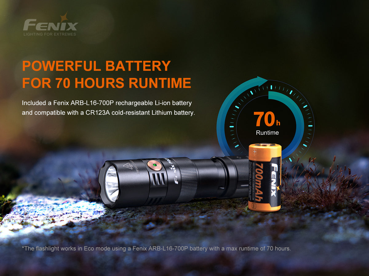 Fenix - Flashlight PD25R, Black