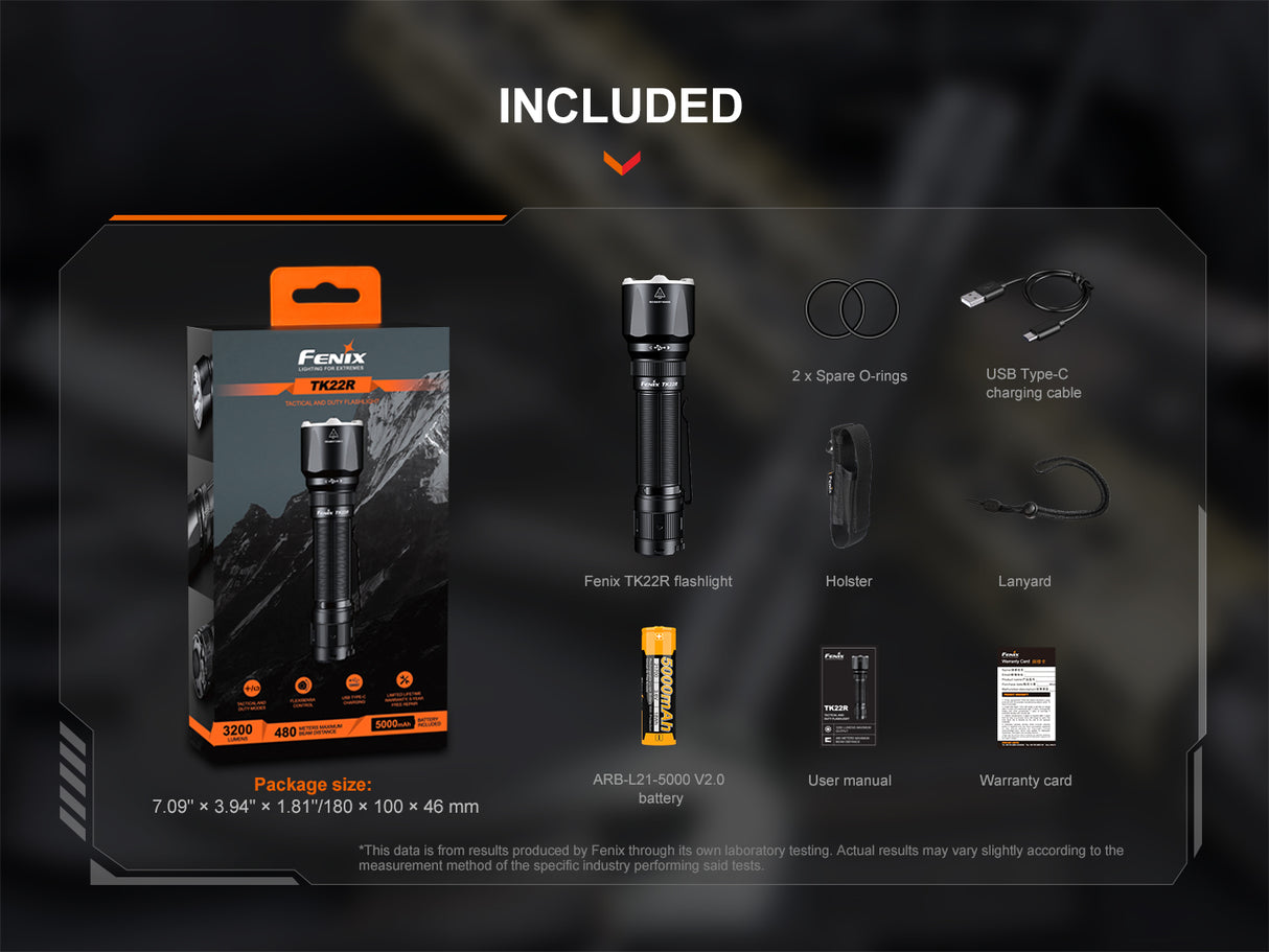 Fenix - Flashlight TK22R (3,200 lumens) Black