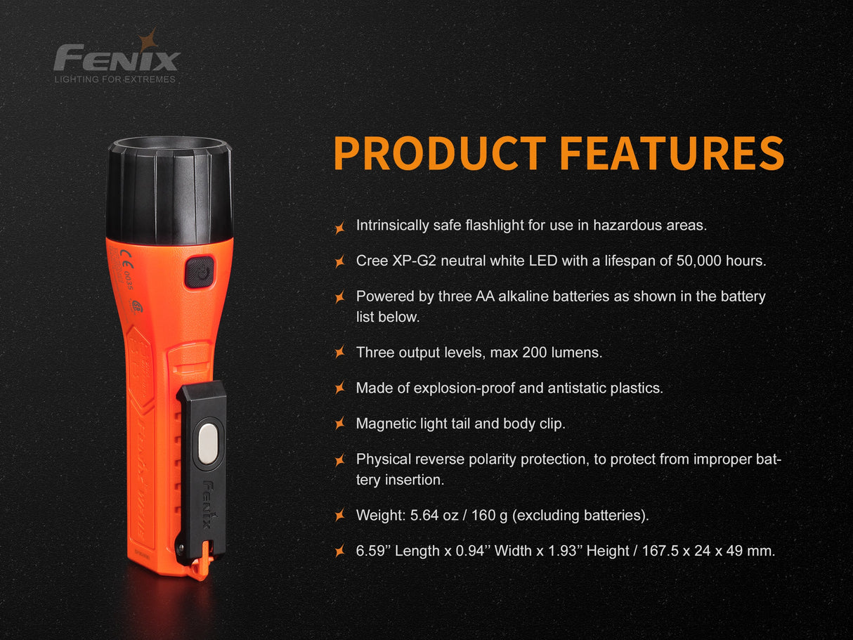Fenix - Flashlight WF11E intrinsically safe (200 lumens)