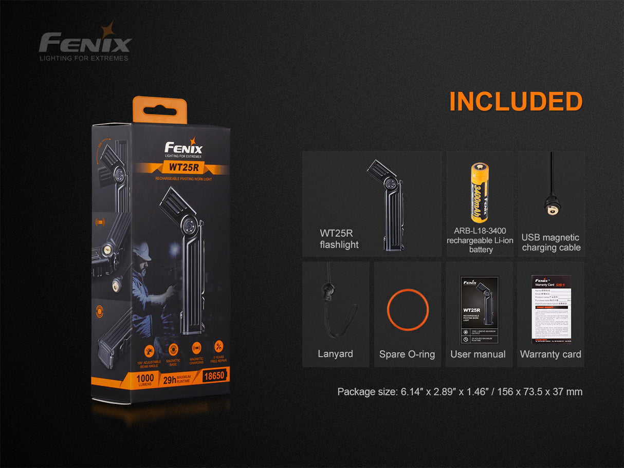 Fenix - Flashlight Work WT25R (1000 lumens) Black