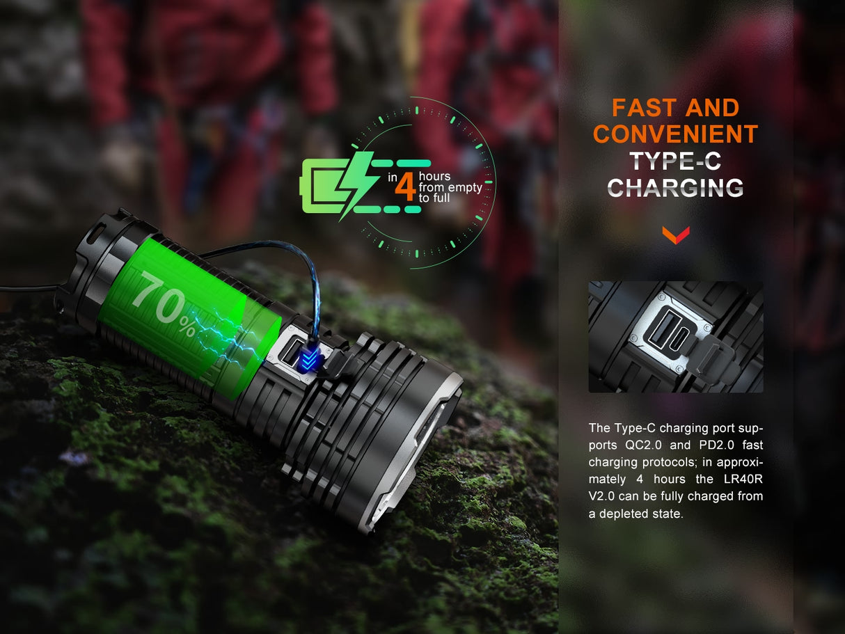 Fenix - Flashlight LR40R V2.0, Black