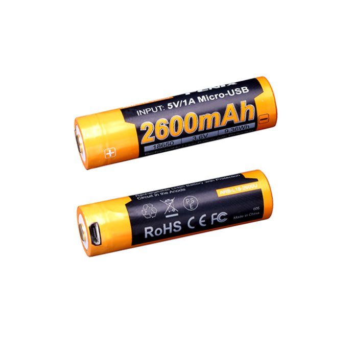 Fenix - Battery 18650 2600mAh USB Rechargeable