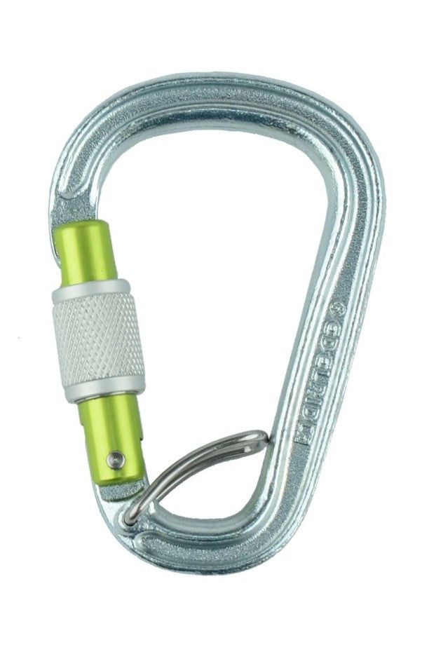 ED Carabiner HMS Bruce Steel Screw FG, Silver