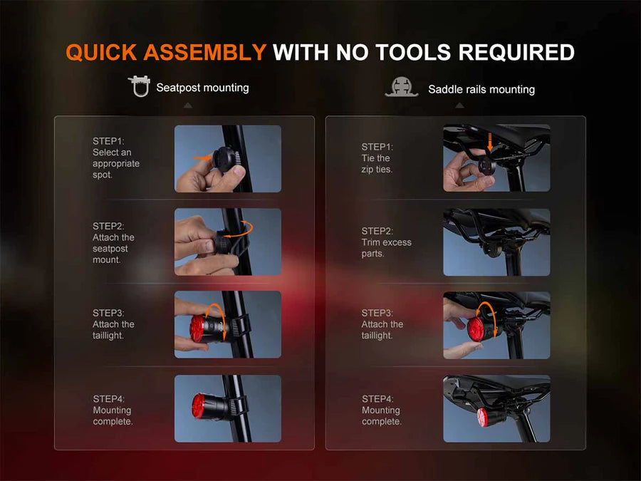 Fenix - Bike Tail Light BC06R (90 lumens)