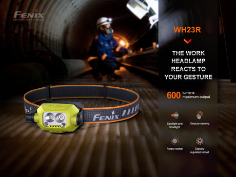 Fenix - Headlamp WH23R (600 lumens) Lime