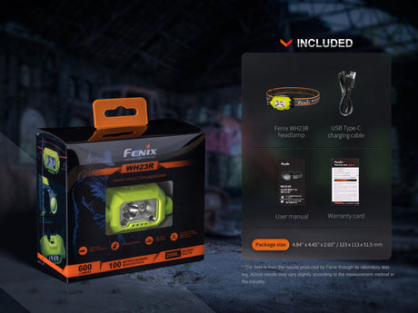 Fenix - Headlamp WH23R (600 lumens) Lime