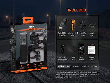 Fenix - Bike Light BC22R, Black