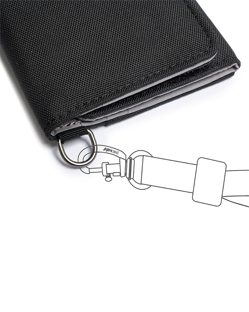 Pacsafe RFIDsafe Trifold Wallet, Jet Black