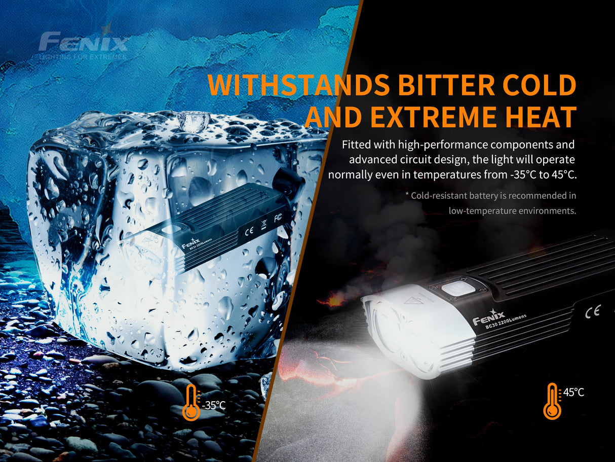 Fenix - Bike Light BC30 V2.0 (2,200 lumens), black