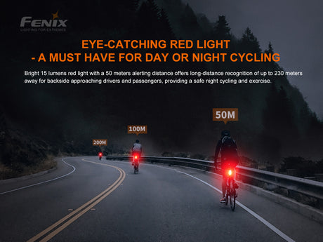 Fenix - Bike Tail Light BC05R V2.0 (15 lumens), black