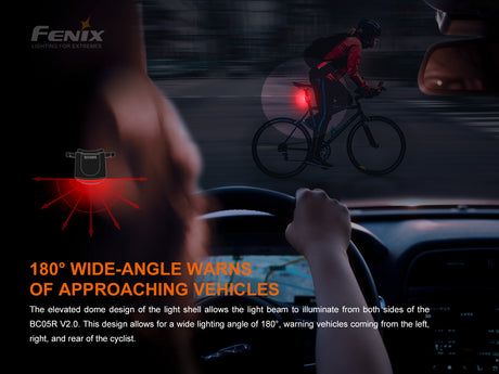 Fenix - Bike Tail Light BC05R V2.0 (15 lumens), black