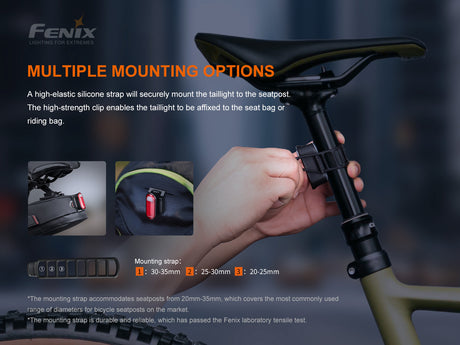 Fenix - Bike Tail Light BC05R V2.0 (15 lumens), black