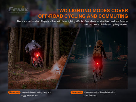 Fenix - Bike Tail Light BC05R V2.0 (15 lumens), black