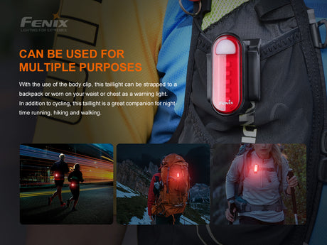 Fenix - Bike Tail Light BC05R V2.0 (15 lumens), black