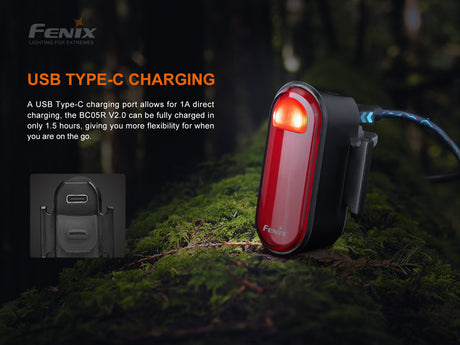 Fenix - Bike Tail Light BC05R V2.0 (15 lumens), black