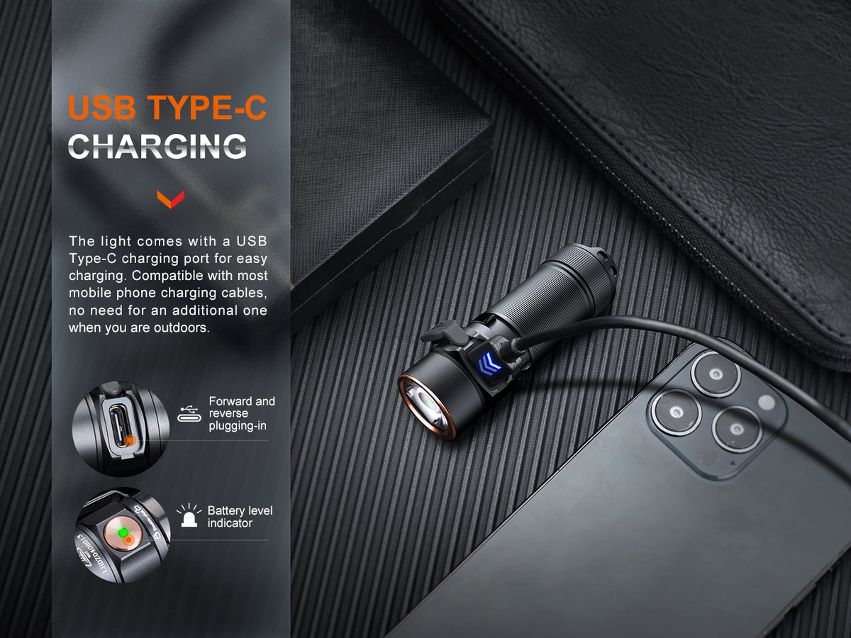 Fenix - Flashlight E18R V2.0, Black