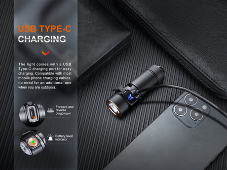 Fenix - Flashlight E18R V2.0, Black