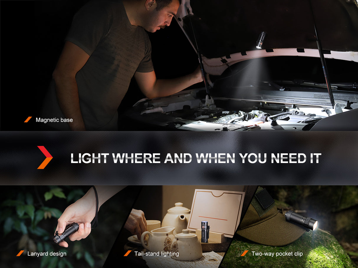 Fenix - Flashlight E18R V2.0, Black
