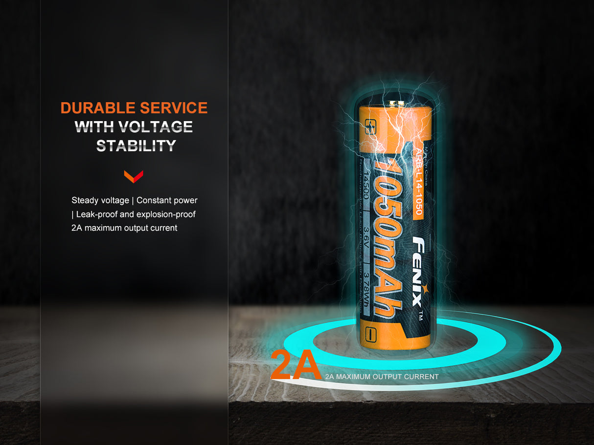 Fenix - Battery 14500 1050mAh Rechargeable 3.6V