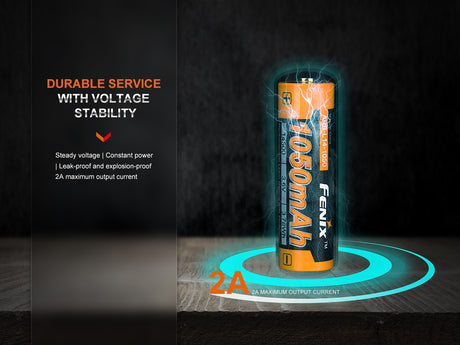 Fenix - Battery 14500 1050mAh Rechargeable 3.6V
