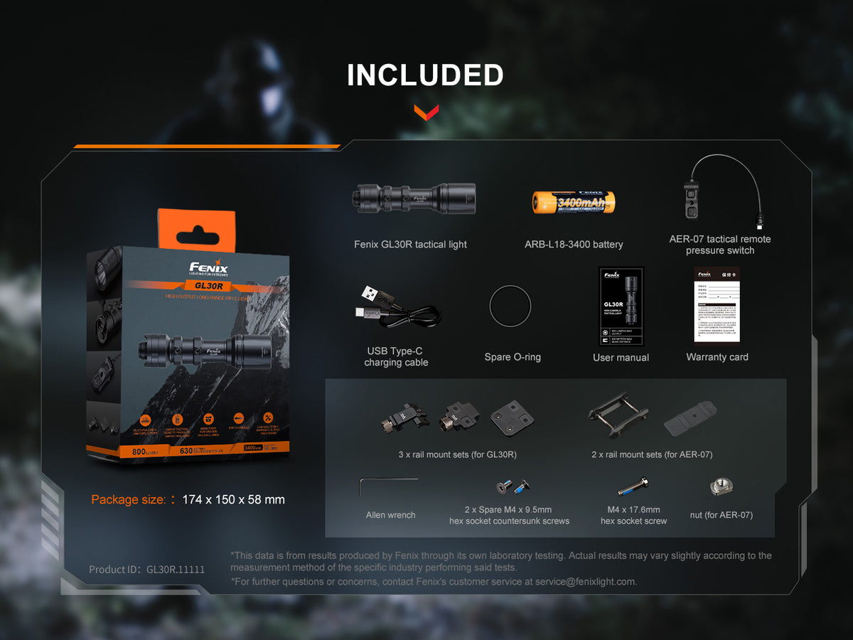 Fenix - Tactical Light GL30R, Black