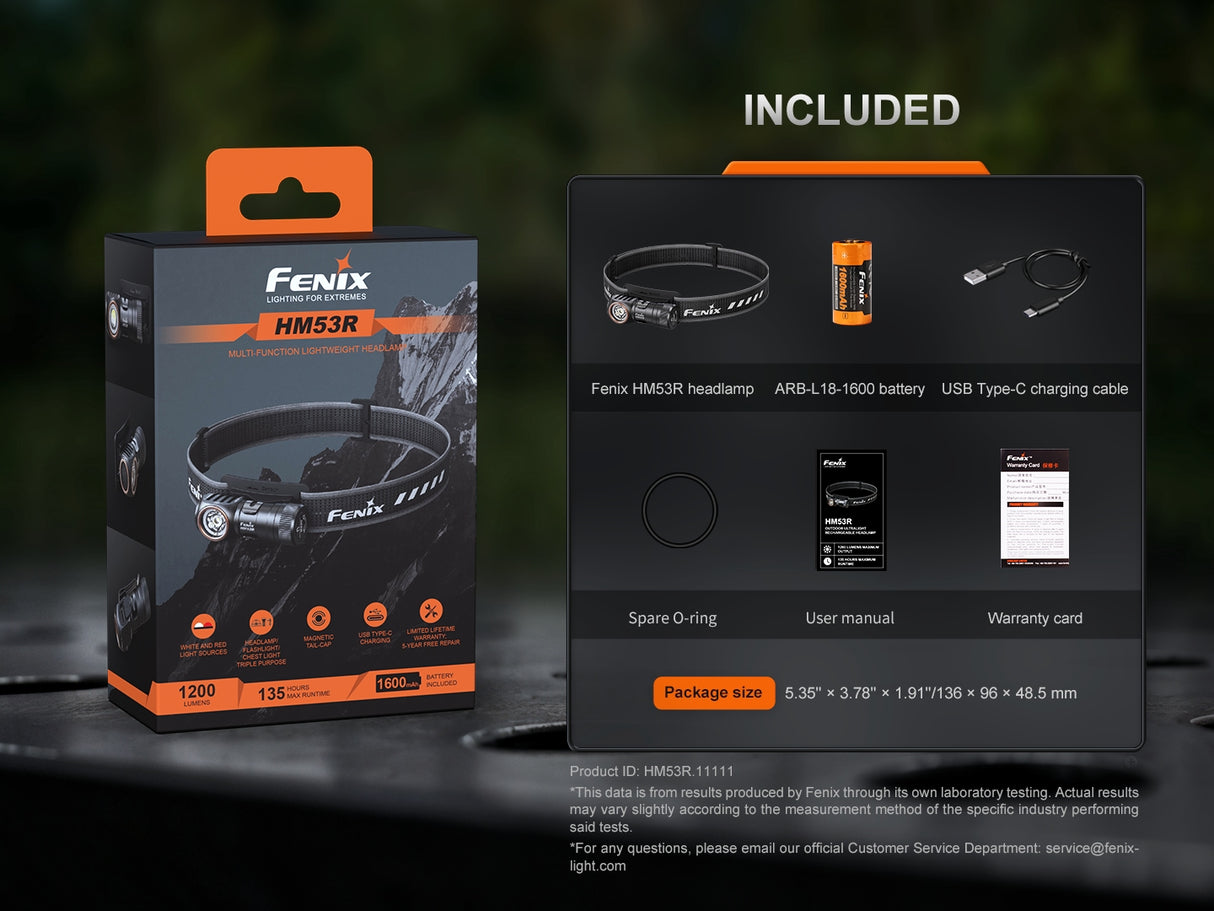 Fenix - Headlamp HM53R, Black