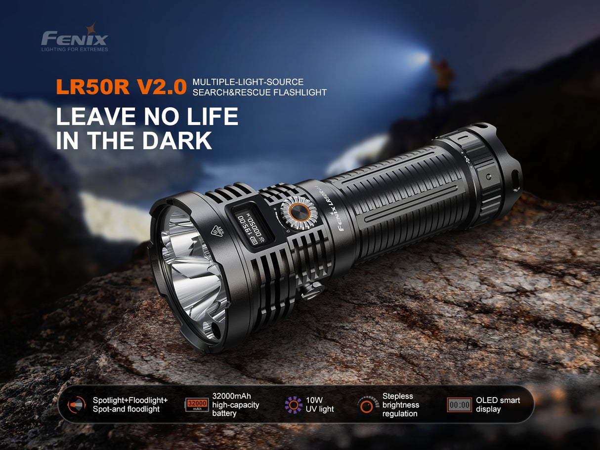 Fenix - Flashlight LR50R V2.0, Black