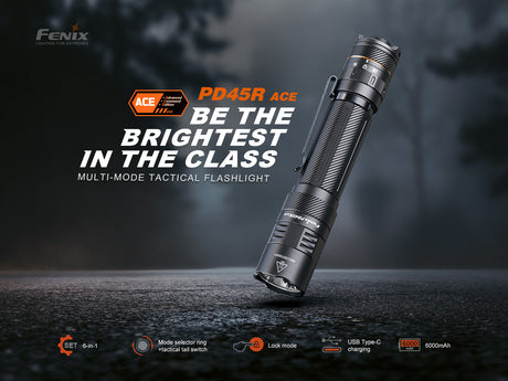 Fenix - Flashlight PD45R ACE, Black