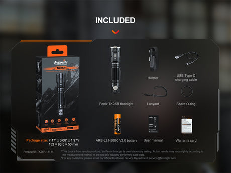 Fenix - Flashlight TK25R, Black