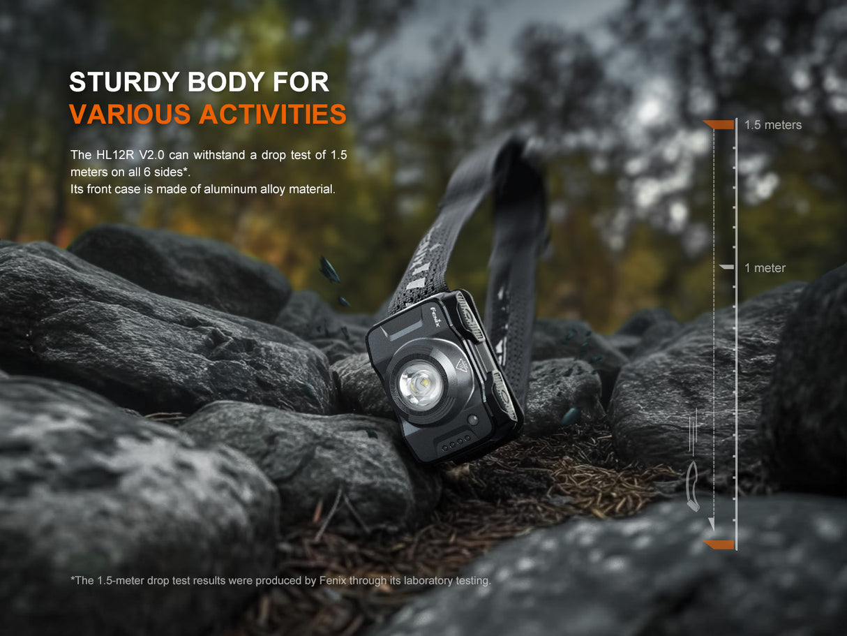 Fenix - Headlamp HL12R V2.0 Gun Grey