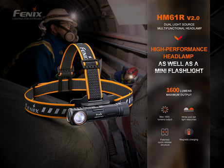 Fenix - Headlamp HM61R V2.0, Black