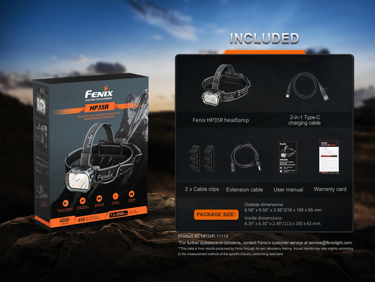 Fenix - Headlamp HP35R (4000 lumens)