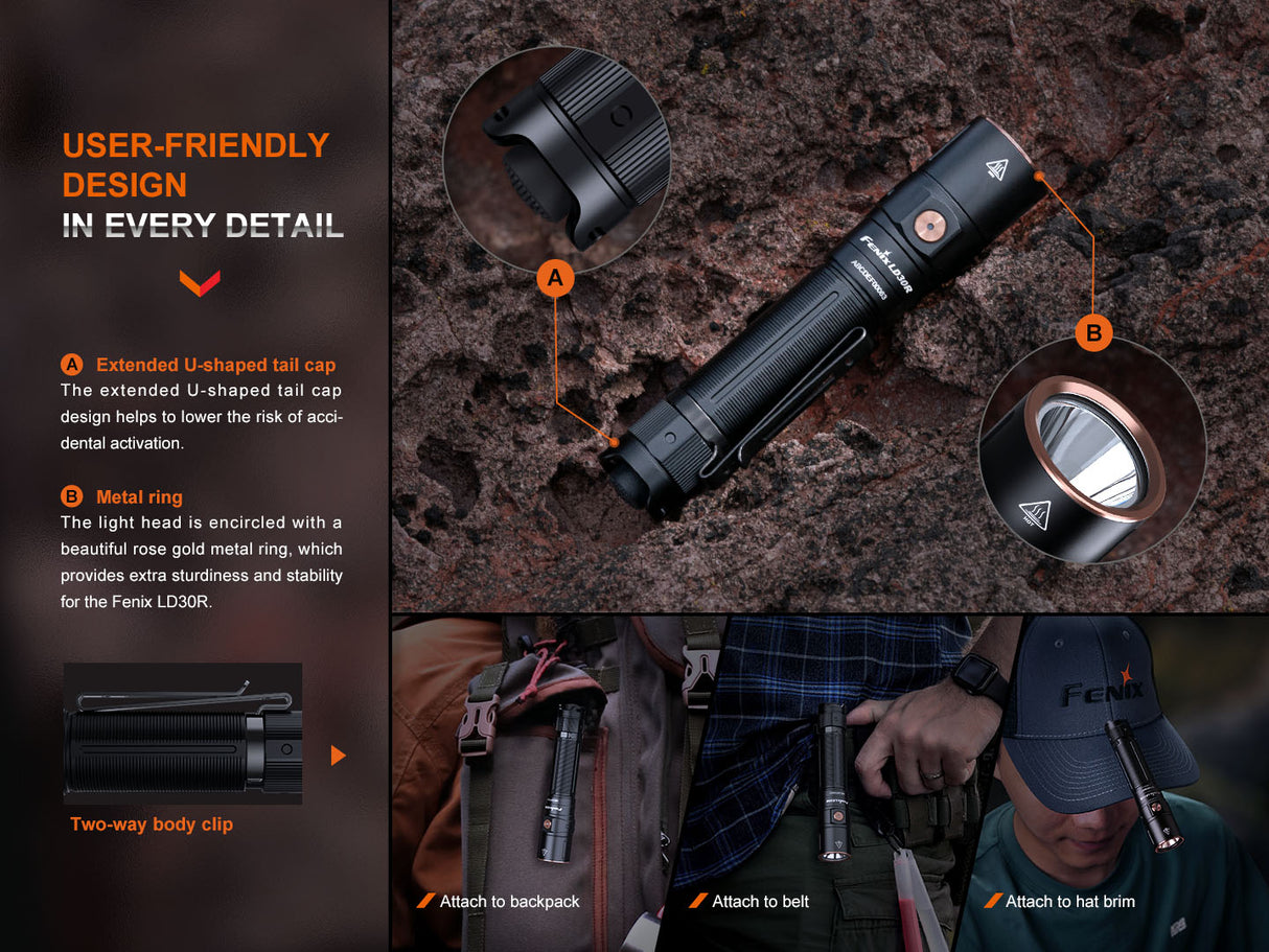 Fenix - Flashlight LD30R  (1700 lumens) Black