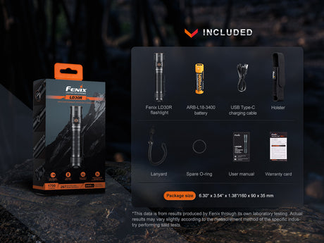 Fenix - Flashlight LD30R  (1700 lumens) Black