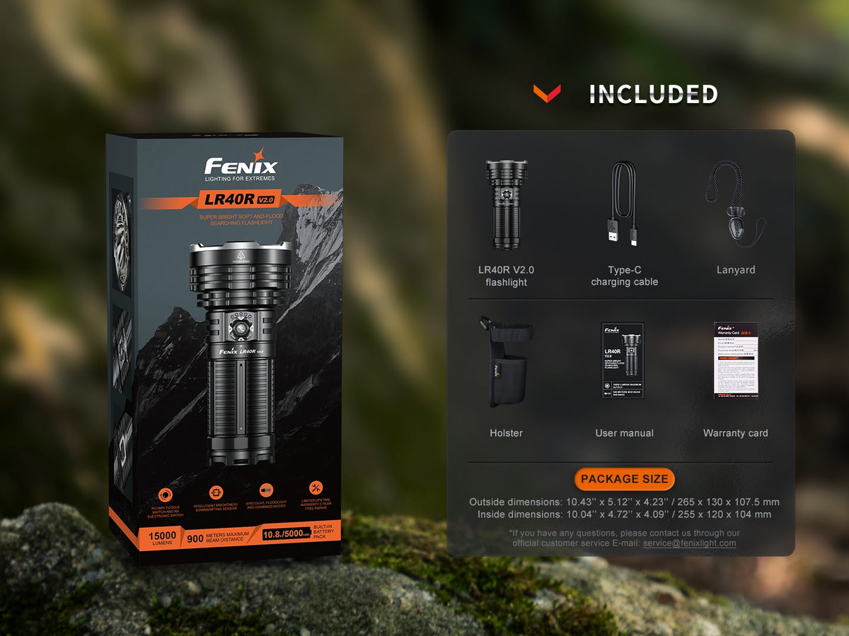 Fenix - Flashlight LR40R V2.0, Black